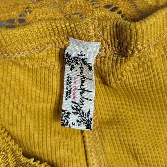 Free People Harlow Bike Shorts In Hawaii Honey Gold Size Medium New - Picture 4 of 10